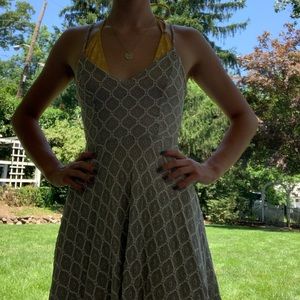 Grey and white mini strappy dress.